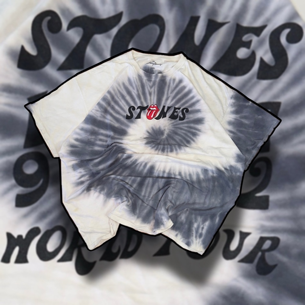 Rolling Stones 1972 World Tour Tie Dye T-Shirt L/XL Oversized Rock Tee